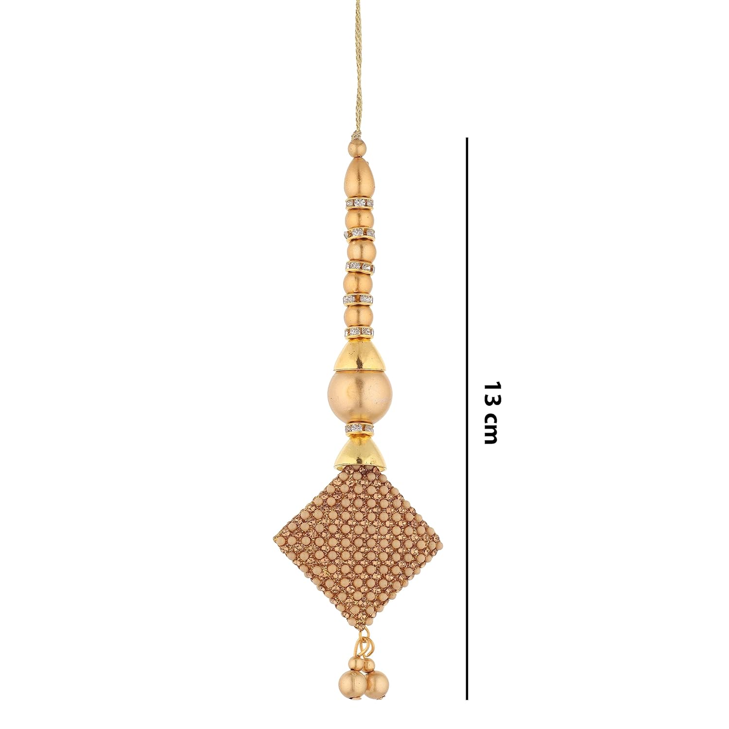 MS ZARIWALA Handmade Work Ethnic Hanging Latkan Tassel for Saree Border, Blouse, Suits, Lehenga, Dupatta Decor and Art Craft (Pair of 2 latkans, Golden)