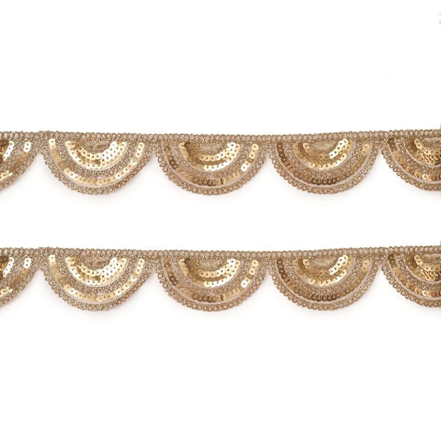 M S ZARIWALA Golden Pankhi Scalping Lace Border for Dresses, Craft and Home Furnishings(9Mtr)