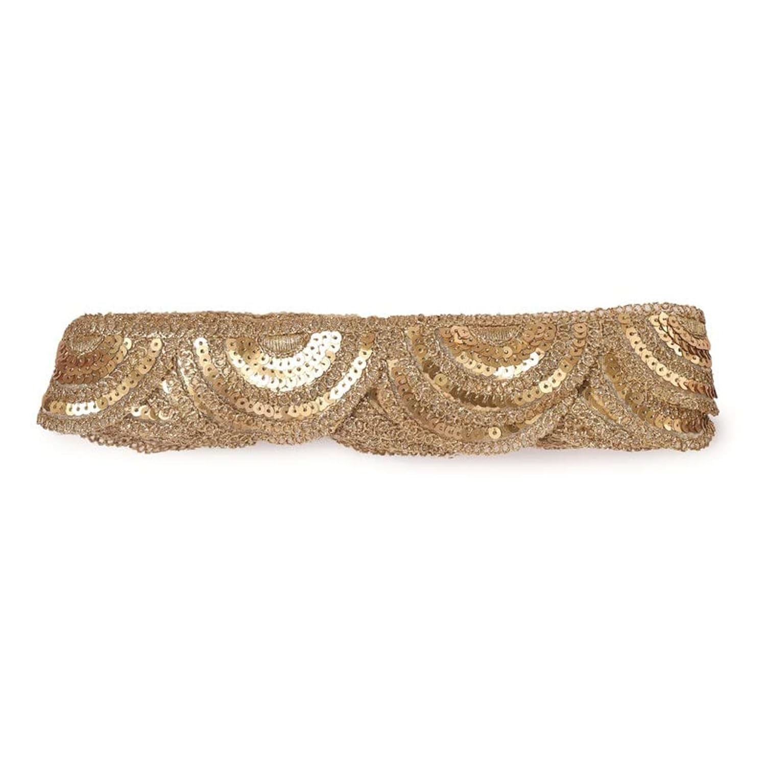 M S ZARIWALA Golden Pankhi Scalping Lace Border for Dresses, Craft and Home Furnishings(9Mtr)