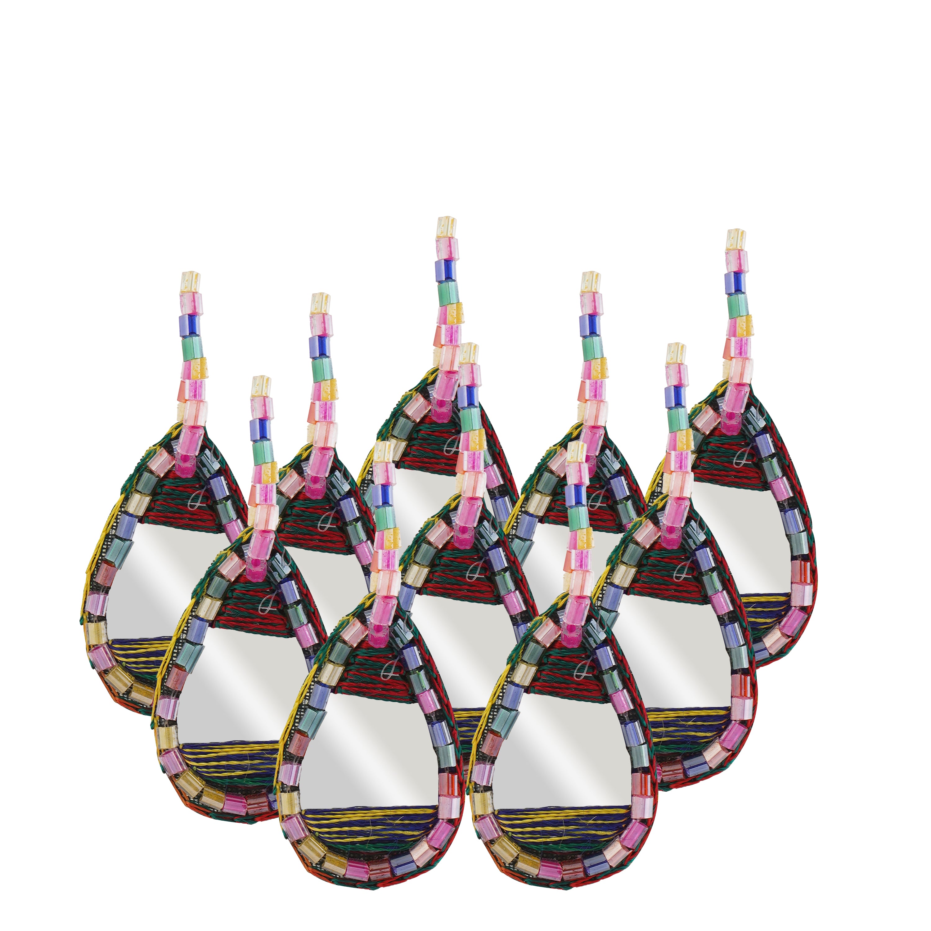 MS ZARIWALA Handmade mirror Work Ethnic Hanging Latkan Tassel for Lehenga, Blouse, Suits, Sarees Decor and Art Craft (Pair of 12 latkans ie 6 pairs)